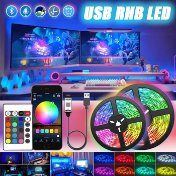 0-5M USB Led Panel Svetlo RGB 5050 Bluetooth APP Riadenie Flexibilné Dióda Dekoratívne TV Svetlo s Počítačom Atmosféru Svetla Obrázok