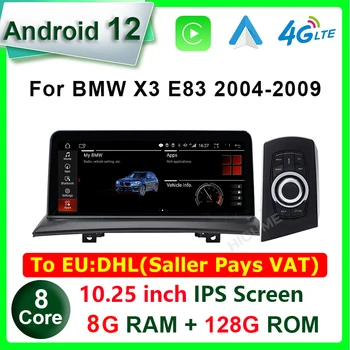 10.25 palcový 8+128G Android 12 Auto Multimediálny Prehrávač, GPS Navigáciu pre BMW X3 E83 2004-2009 Rádio Stereo CarPlay Android Auto Obrázok