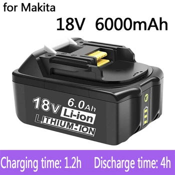 100% Originál Makita 18V 6.0 Ah Nabíjacie Náradie Batérie 18V Makita s LED Li-ion Výmena LXT BL1860B BL1860 BL1850 Obrázok