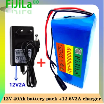 100% Originálne 18650 Batériu Veľkú kapacitu 12v 40Ah 18650 lítiové batérie, ochrana rada 12v 40000mAh kapacita + Nabíjačka Obrázok
