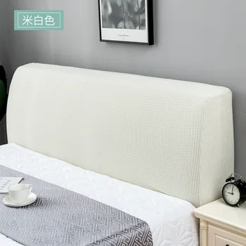1PC Krém-biela hrubé domáce bedhead kryt čelo full-cover prachotesný kryt 1,5 M 1,8 M posteľ šíri elastické prešívaný prehoz cez posteľ Obrázok