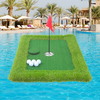 2021 Nové Plávajúce Green Golf Mat Vody Bazén Vlajka Jazdy Umelý Trávnik Bazén Golf Hra Plávajúce Golf Zelenej Príslušenstvo Obrázok