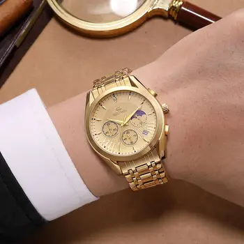 2023 Luxusné Hodinky Pre Mužov Chronograf Nepremokavé Dátum Muž Náramkové hodinky z Nerezovej Ocele pánske Hodinky Quartz Hodiny Nové Obrázok