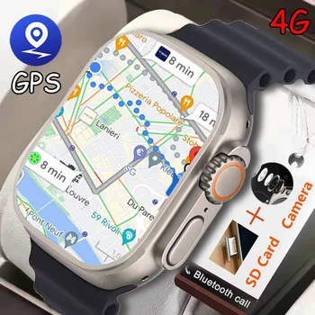 2023 Smart Hodinky Mužov Google Mapa, GPS, 4+64 Telefónne Karty S Zadná Kamera 49 mm, 2.01 Palcový 820mAh Veľké Batérie Ultra Hodinky pre Apple Obrázok