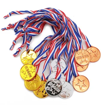 20Pcs Deti Zlato Plastové Víťaz Ocenenie Medaily na Olympijských Štýl Víťaz pre Športové Súťaže Talent Show Narodeninovej Party Priazeň Obrázok