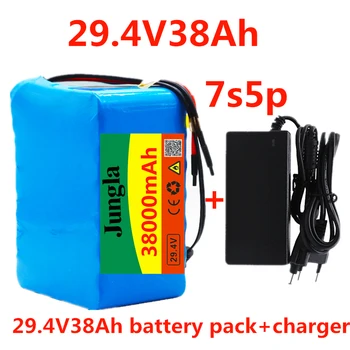 24V 38Ah 7S5P batériu 250w 29.4 V 38000mAh lítium-iónová batéria pre invalidný vozík elektrický bicykel pack s BMS + nabíjačka Obrázok
