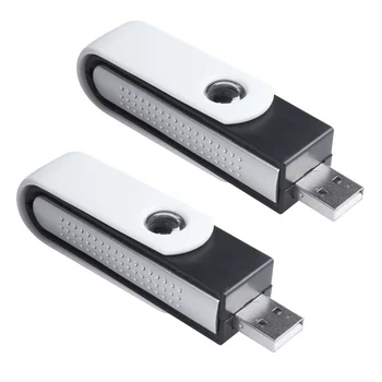 2X USB Iónov Kyslíka Bar Osviežovač Vzduchu, Čistička Ionizátor pre Notebook Čierna+Biela Obrázok
