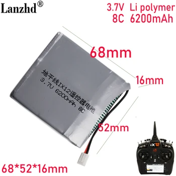 3.7 V, 6200mAh 8C lítiová batéria Pre Spektrum Horizont iX12 IX20 Diaľkové ovládanie batérie 68*52*16 mm Obrázok