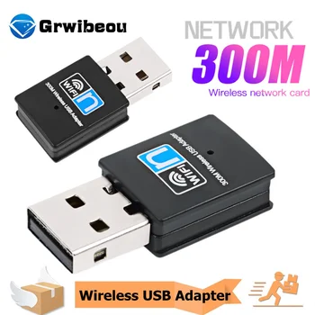 300Mbps USB Wifi Adaptér Bezdrôtovej Sieťovej Karty 2.4 GHz Dongle Adaptér 802.11 n Ethernet Pre pracovnú Plochu POČÍTAČA a Notebooku Windows 7 8 10 11 Obrázok