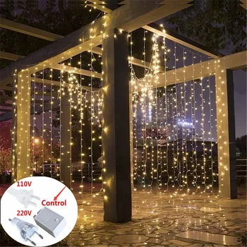 3M LED Záves String Rozprávkových Svetiel Navidad Garland Veselé Vianočné Girlandy Dekorácie pre Vlkovcový Chambre Gift Drop Ornament Obrázok