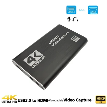 4K USB 3.0 digitalizačné Karty, kompatibilný s HDMI 1080P 60fps HD Video Rekordér Grabber Pre Zachytenie Hra Karty Live Obrázok