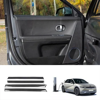 4Pcs Auto Uhlíkových Vlákien Interiérové Dvere Panel Pásy Dekorácie Kryt Výbava vhodné na Hyundai Aini Krypton 5 IONIQ 2022+ Obrázok