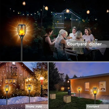 6Pcs Blikajúce Svetlo Black Záhradné Svetlo Nepremokavé Záhradné Dekorácie Vonkajšie Trávnik Cesta na Dvore, Terasa, Podlahové Svietidlá Obrázok
