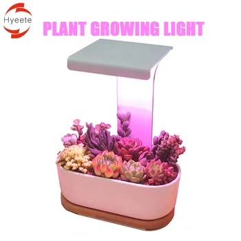 7W LED Rásť Svetlo 3 Režim Časovač Phyto Lampa Pre Sukulentných Rastlín celé Spektrum USB s Izbové Kvety, Kaktusy Stôl Obrázok