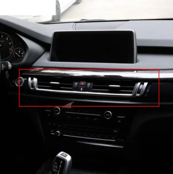 ABS Chrome stredovej Konzoly Klimatizácia Ventilačné Kryt Rámu Orezania Samolepky Príslušenstvo Pre BMW X5 X6 F15 F16 2015-2017 Obrázok