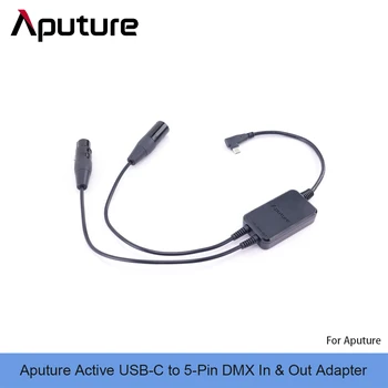 Aputure Aktívny USB-C-5-kolíkové DMX In & Out Kábel Adaptéra pre Aputure MT Pro INFINIBAR Obrázok