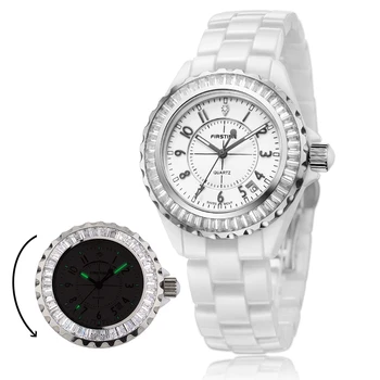 BERNY Muži/Dámy Sapphire Svetelný Náramkové hodinky Diamond Keramické hodinky Koordinovať Kalendár s vysokou presnosťou čas na cestovanie Pár Hodinky Obrázok