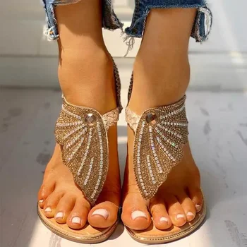 byt sandále crystal motýľ sandále, topánky ženy klip prst elastické kapely dámske topánky letné sandále dámske topánky 2023 Obrázok