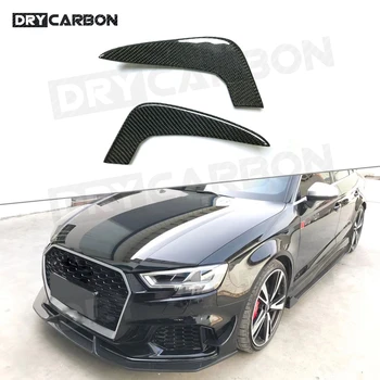 Carbon Fiber Predný Nárazník Foglamp Strane Výbava Canards Vzduchu Nôž Shark Fin Winglets Telo Súpravy Pre Audi A3 RS3 Sedan Auto Styling  Obrázok