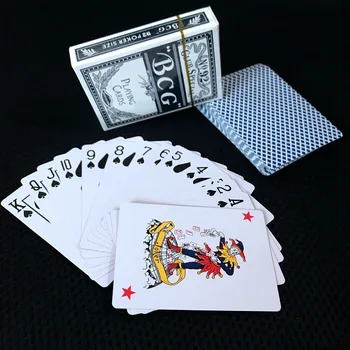 Casino Poker Magic hraciu Kartu 52 + 2 Joker Palube Potiahnuté Plastovou Hracie Karty Nepremokavé Hry Poker Karty 63*88mm Kariet Poker Obrázok