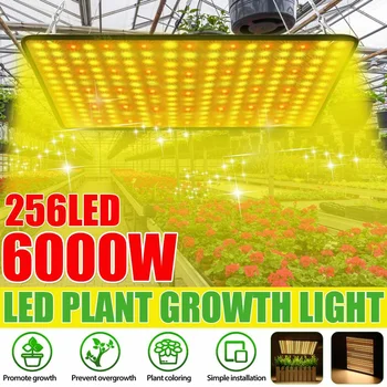 Celé Spektrum s LED Rásť Svetelný Panel 6000W Pro Rásť Lampy Hydroponické Závesný Držiak pre Izbové Rastliny AC85 na 265V Obrázok