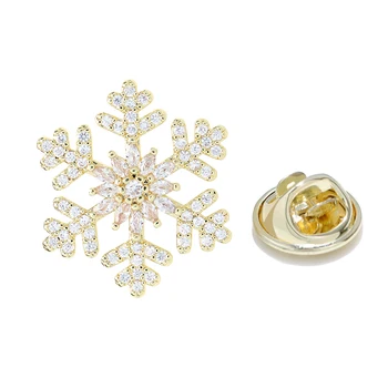 CINDY XIANG Cubic Zirconia Snowflake Golier Pin Módne Žien A Mužov Tričko Brošňa Letné Šperky Svieti Príslušenstvo Obrázok