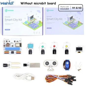 ELECFREAKS Mikro:bit Smart City Auta internet vecí:bit Internet WIFI Rozšírenie Rady pre microbit ESP8266 Bzučiak/RTC Modul Program internet vecí Obrázok