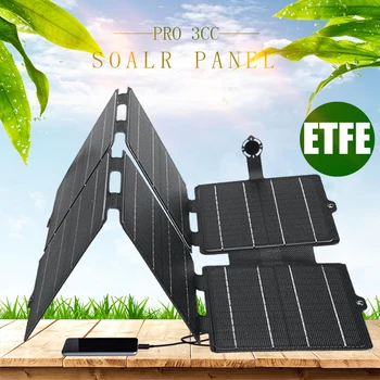 ETFE Skladacia Solárne Panely Doska 60W Vysoký Výkon Vodotesný s 5V Dual USB Solárna Nabíjačka na Telefón Vonkajšie Kempovanie Turistika Obrázok