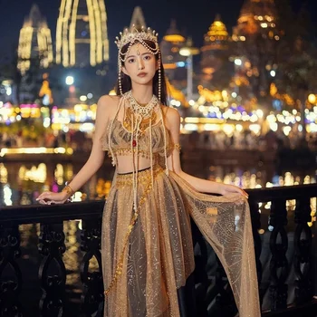 Etnický štýl oblečenie, Hanfu, žena princezná zo Západných Regiónov, foto, pričom, exotické štýl oblečenie, Xishuangbanna Obrázok