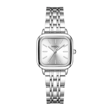 Fashion Square dámske Náramkové hodinky Jednoduché, Striebro, Oceľ Remienok Dámy Módne Hodinky Obrázok