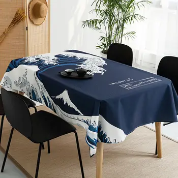 Japonský obrus a anti-žehlenie dlhé námestie stôl mat, koniec tabuľky mat, robiť-v obrus Obrázok