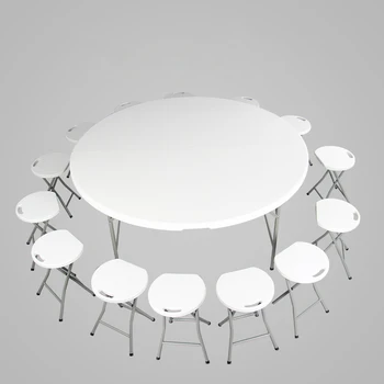 kolo prenosné plastové jedálenský piknikový gril camping skladací stôl stoličky vonkajšie skladacie stoly a stoličky pre udalosti Obrázok