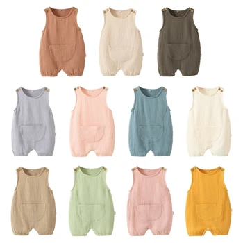 Letné Baby Onesie Oblečenie Mušelínu Jumpsuit Sleepwear Dieťa Romper Oblečenie Darček Obrázok