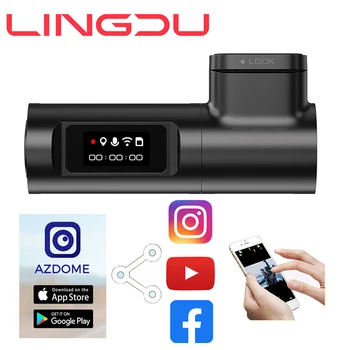 LINGDU D100 Dash Cam 2K 1440P Auta DVR WiFi Vstavaný GPS Hlasové Ovládanie 24HOD Parkovanie Monitor Nočné Videnie Auto Záznamník Prehrávač Obrázok
