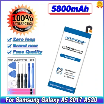 LOSONCOER 5800mAh EB-BA520ABE Batérie Pre Samsung Galaxy 2017 Edition A5 2017 A520F SM-A520D SM-A520S SM-A520K SM-A520L SM-A520F Obrázok