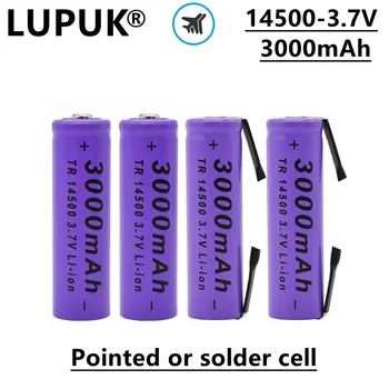 LUPUK-14500 Lítium-Iónová Nabíjateľná Batéria, 3,7 V, 3000mAh, Použiť pre Digitálne Fotoaparáty, Elektronické Signály, budíky, Atď Obrázok