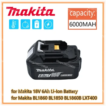 Makita Pôvodné 18V 6000mAh, Lítium-iónová Nabíjateľná Batéria 18v vŕtací Náhradné Batérie BL1860 BL1830 BL1850 BL1860B Obrázok