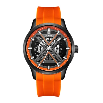 Mark Fairwhale Mužov Automatické Hodinky 42mm Luxusné Hodinky Šport Mechanické Náramkové hodinky 30 M Vodotesný Svetelný Kostra Obrázok