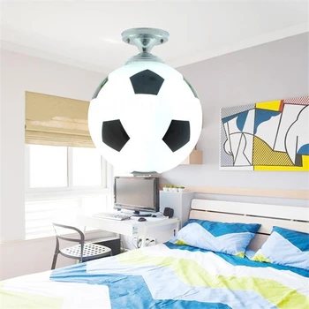 Moderné Živice Futbal, LED Stropné svietidlo pre Deti Izba Chlapci Miestnosti Dekorácie Osvetlenie Zariadenie Lesk Závesné Lampy, Stropné Lampy Obrázok