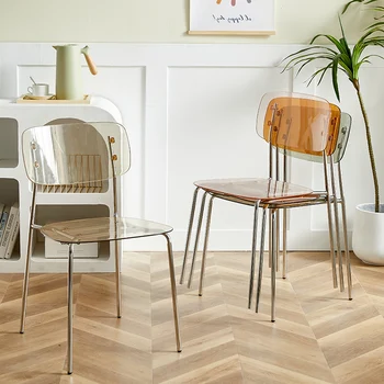 Nordic minimalistický a luxusné akryl transparentný plast jedálenské stoličky Obrázok