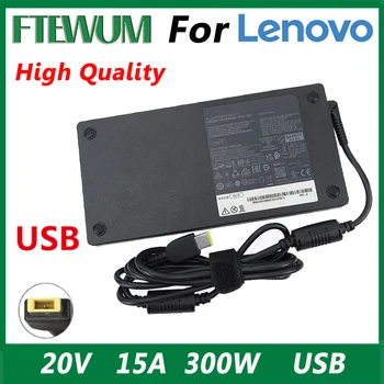 Notebook Notebook Nabíjací Adaptér 20V 15A 300W USB od spoločnosti Lenovo 5 Y720-15 Y7000 S T440P T540P P50 P51 P70 P71 W540 W541 Napájanie Obrázok