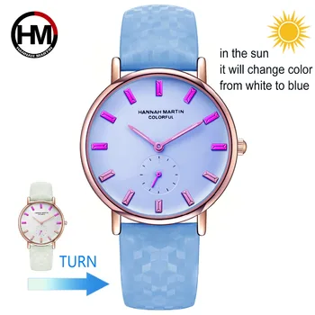 Nový Model Creative Sledujte, ako Sa Bude Meniť Farby Pod Slnkom Módne Ženy Náramkové hodinky, UV žiareniu, Vodotesný Farebné Hodinky S Darčekovej krabičke Obrázok