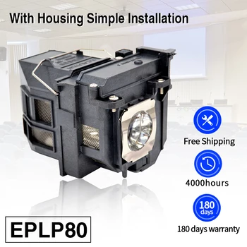 Náhradné ELPLP80 Projektor Lampa Buld pre epson EB-590WI EB-1420WI PowerLite 580 PowerLite585W BrightLink 585Wi 595WI EB-580 Obrázok