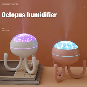 Octopus Zvlhčovač USB Zvlhčovač Vzduchu Domácnosti Jedného Tryska Studenej Aróma Difuzér, LED Projekcia Nočné Svetlo 200 ML Hmly Čistička Obrázok