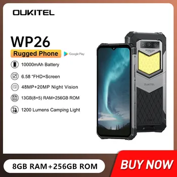 Oukitel WP26 Smartphony 6.58 Palcový FHD 10000mAh Veľká Batéria s kapacitou 8 gb+256 GB 48MP+20MP Noc Kamera NFC Mobilné Telefóny Globálna Verzia Obrázok
