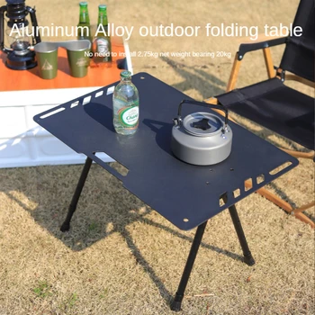 Outdoor Camping Hliníkovej Zliatiny Skladací Stôl Prenosný Úložný Stojan Jedálenský Stôl Piknik Obrázok
