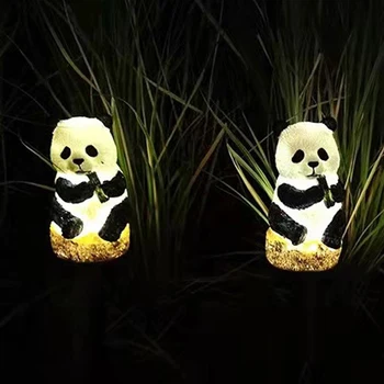 Panda Lampy Solárne Remeselné Svetelné Dekorácie Inteligentný Konektor Snímača Obrázok