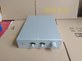 Plný hliníkové dvojité vu meter zosilňovač DIY šasi audio amp krytu s gombík 250*70*358mm neobsahuje vu meter Obrázok
