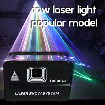 Populárny Model 10W RGB Laserové Svetlo Animácie Lúč Skener Fáze Laserový Projektor Hudby, Party, Dj, Disco Fáze Laser Efekt Svetla Obrázok
