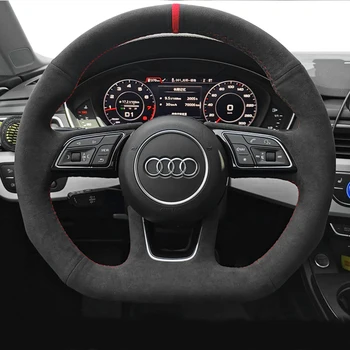 pre Audi A4 (B9) Avant A5 (F5) A1 (8X) Sportback Q2 Prispôsobené ručné stitched semiš volant, kryt Interiérové Doplnky Obrázok